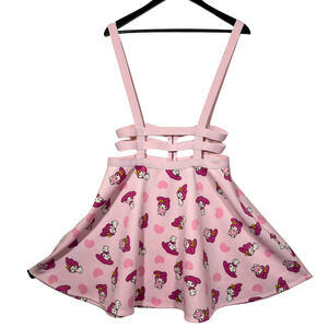 Her Universe My Melody Strappy Suspender Skirt Size Medium Pink Bunny Sanrio